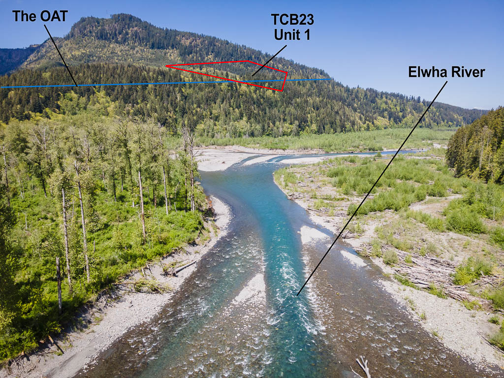 View of the Elwha River with the TCB23 timber sale outlined
